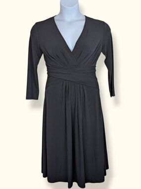 Classic Black V-Neck Wrap Dress